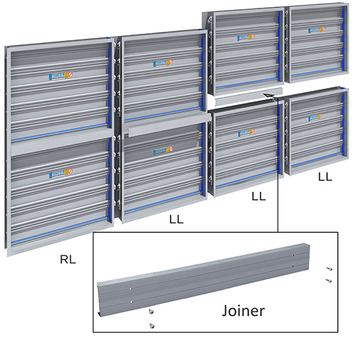 Multi sections wide x high with joiner